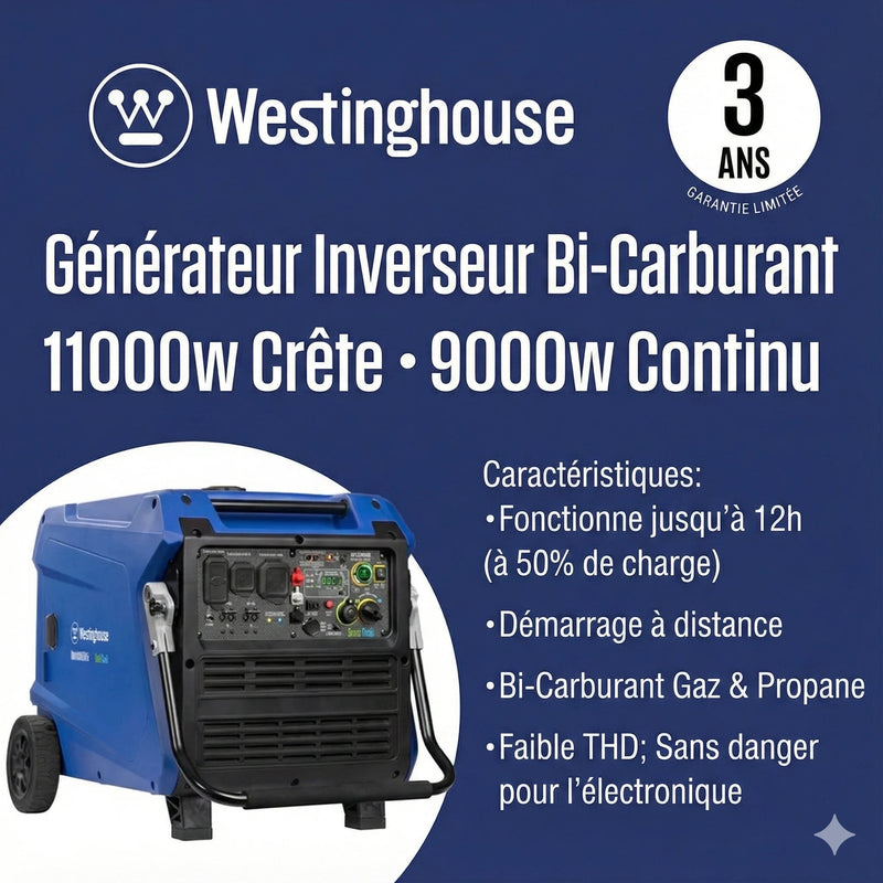 Chargez l'image dans la visionneuse de la galerie, Génératrice à Onduleur Westinghouse iGen11000DFc Bicarburant | 11 000 Watts - Genexpert