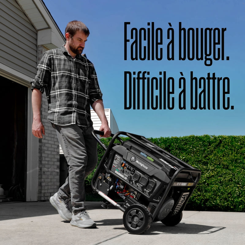Chargez l'image dans la visionneuse de la galerie, Génératrice portable Westinghouse WGen6000DFc EFI 7500W avec roues tout-terrain – facile à déplacer