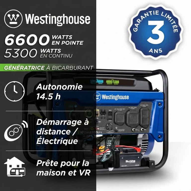 Chargez l'image dans la visionneuse de la galerie, Génératrice Portable WGen5300DFc Bi - Carburant | 6600 Watts & Prise VR - Genexpert