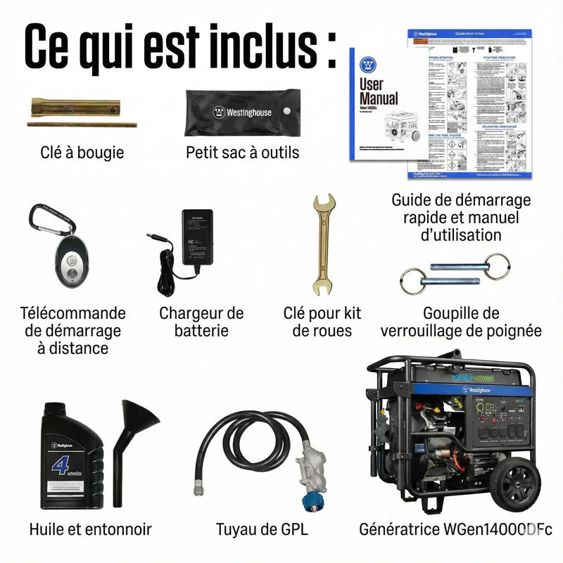 Chargez l'image dans la visionneuse de la galerie, Génératrice Westinghouse WGen14500DFc Bi - Carburant | 18 000 Watts & V - Twin - Genexpert