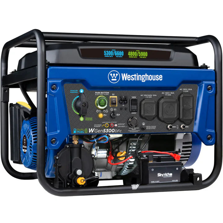 Chargez l&#39;image dans la visionneuse de la galerie, Westinghouse WGen5300DFc - Génératrice double carburant avec capteur de CO
