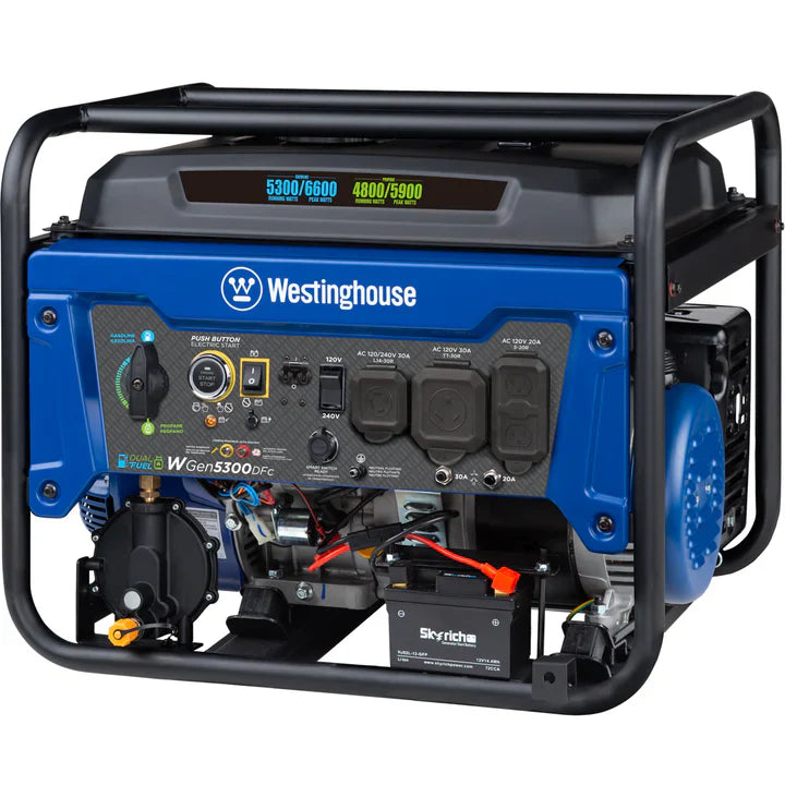 Chargez l&#39;image dans la visionneuse de la galerie, Westinghouse WGen5300DFc - Génératrice double carburant avec capteur de CO
