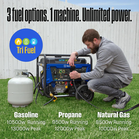 Westinghouse WGen10500TFc - Génératrice tri-carburant avec capteur de CO