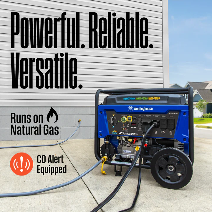 Chargez l&#39;image dans la visionneuse de la galerie, Westinghouse WGen11500TFc - Génératrice tri-carburant avec capteur de CO

