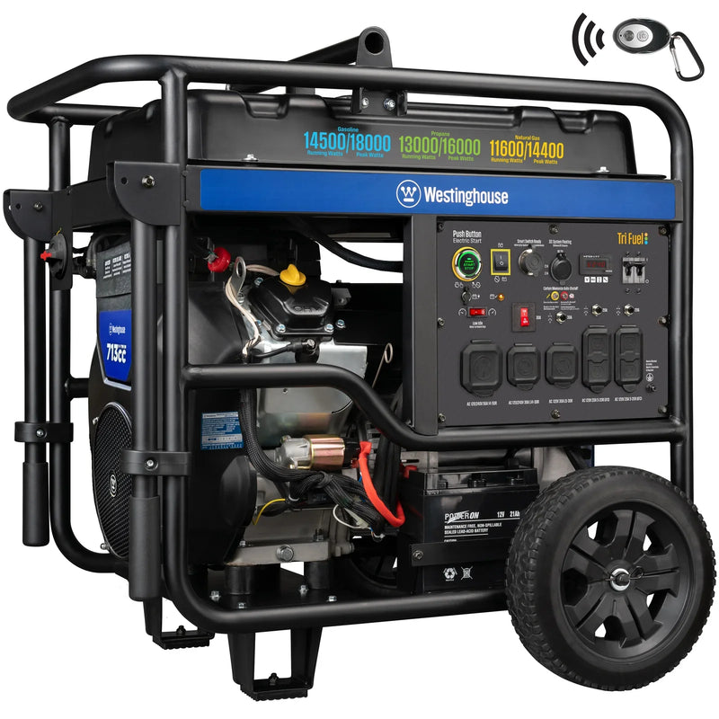 Chargez l&#39;image dans la visionneuse de la galerie, Westinghouse WGen14500TFc - Génératrice à onduleur triple carburant avec capteur de CO
