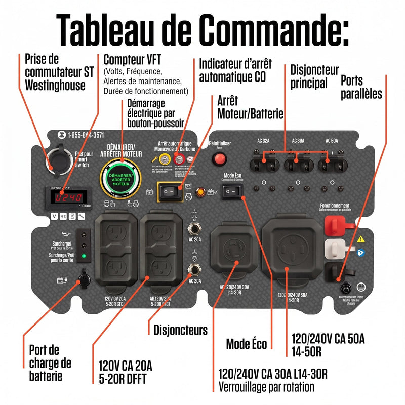 Chargez l'image dans la visionneuse de la galerie, Génératrice à Onduleur EcoGen10000 | 10 000 Watts &amp; Capteur CO - Genexpert
