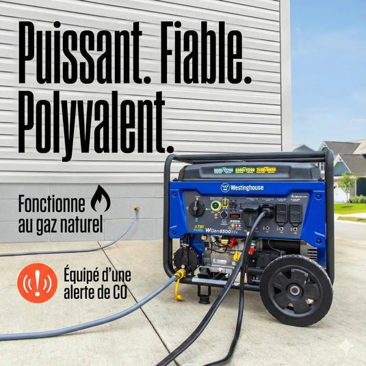 Génératrice Portable WGen9500TFc Tri - Carburant | 12 500 Watts & Gaz Naturel - Genexpert