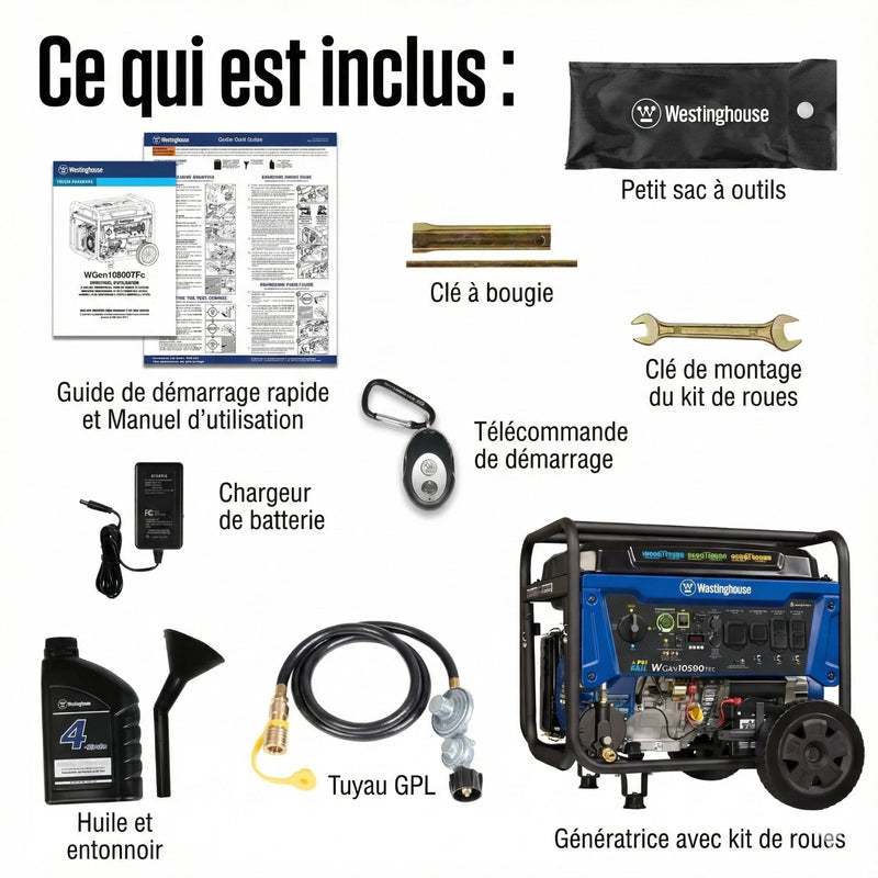 Chargez l'image dans la visionneuse de la galerie, Génératrice Westinghouse WGen10500TFc Tri - Carburant | 13 500 Watts &amp; Gaz Naturel - Genexpert
