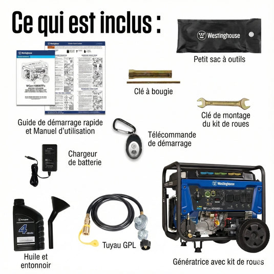 Génératrice Westinghouse WGen10500TFc Tri - Carburant | 13 500 Watts & Gaz Naturel - Genexpert
