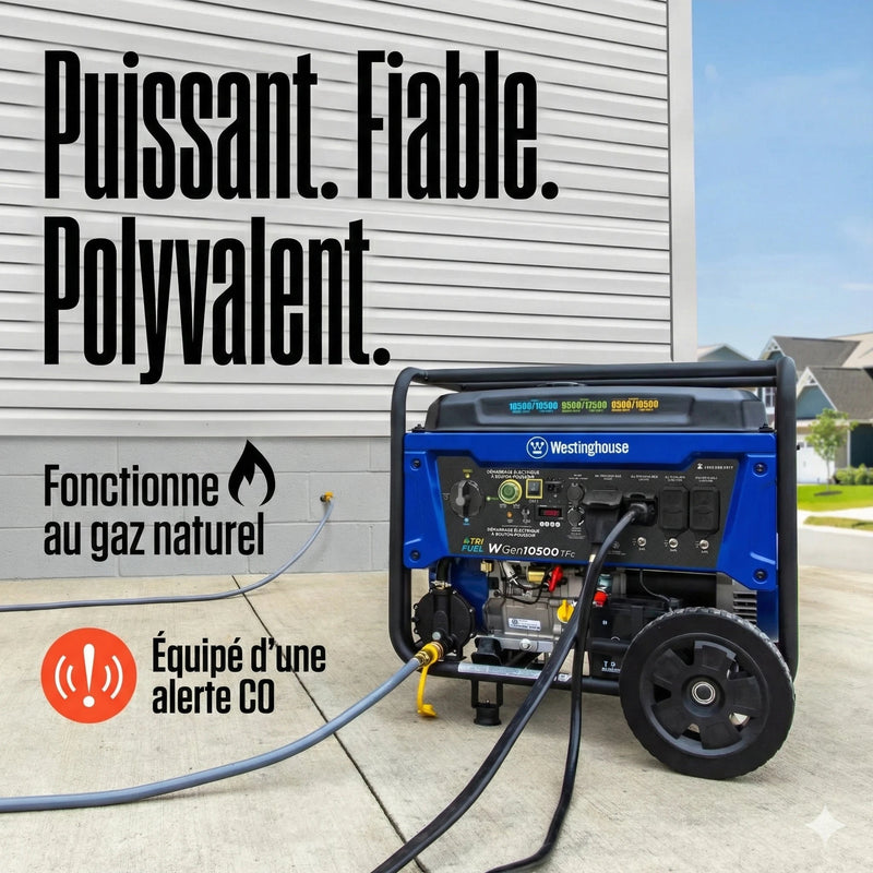Chargez l'image dans la visionneuse de la galerie, Génératrice Westinghouse WGen10500TFc Tri - Carburant | 13 500 Watts &amp; Gaz Naturel - Genexpert
