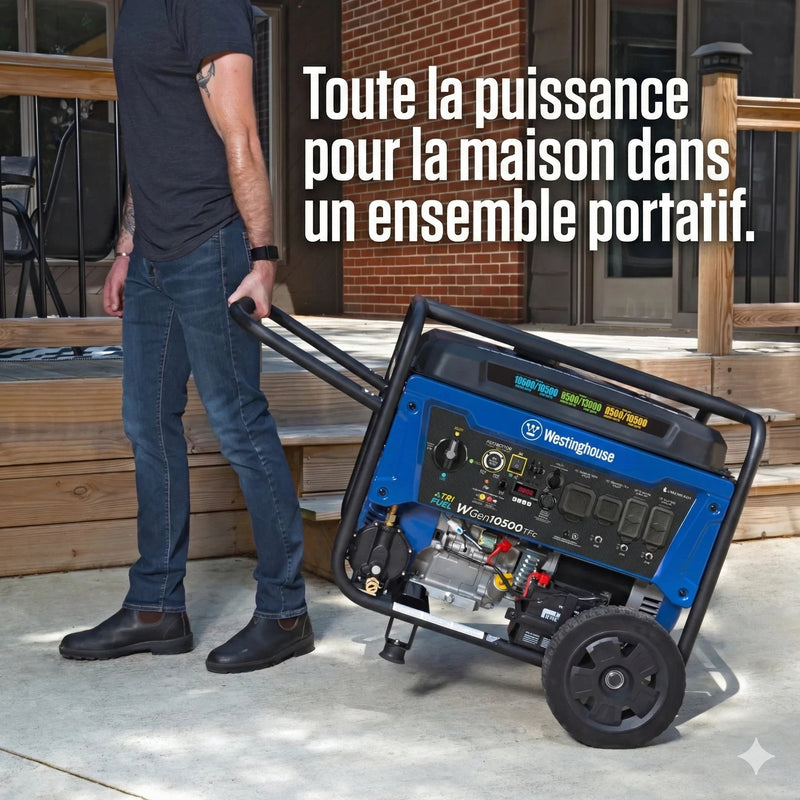 Chargez l'image dans la visionneuse de la galerie, Génératrice Westinghouse WGen10500TFc Tri - Carburant | 13 500 Watts &amp; Gaz Naturel - Genexpert
