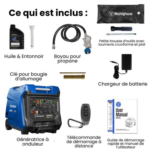 Westinghouse iGen8200TFc - Génératrice à onduleur tri - carburant avec capteur de CO - Genexpert