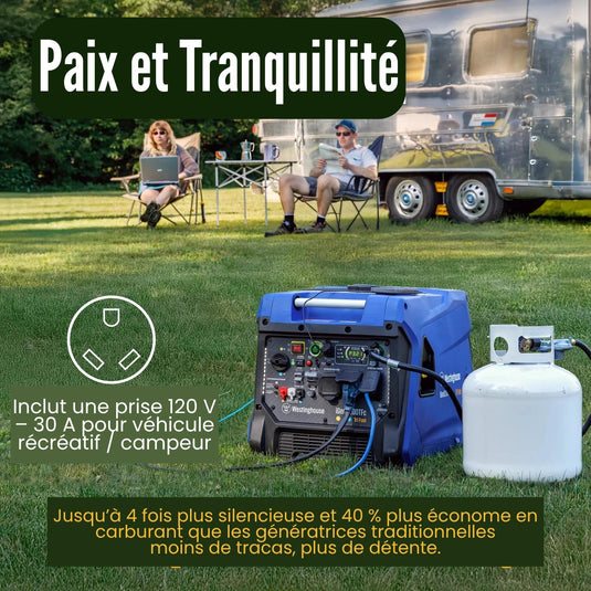 Westinghouse iGen8200TFc - Génératrice à onduleur tri - carburant avec capteur de CO - Genexpert