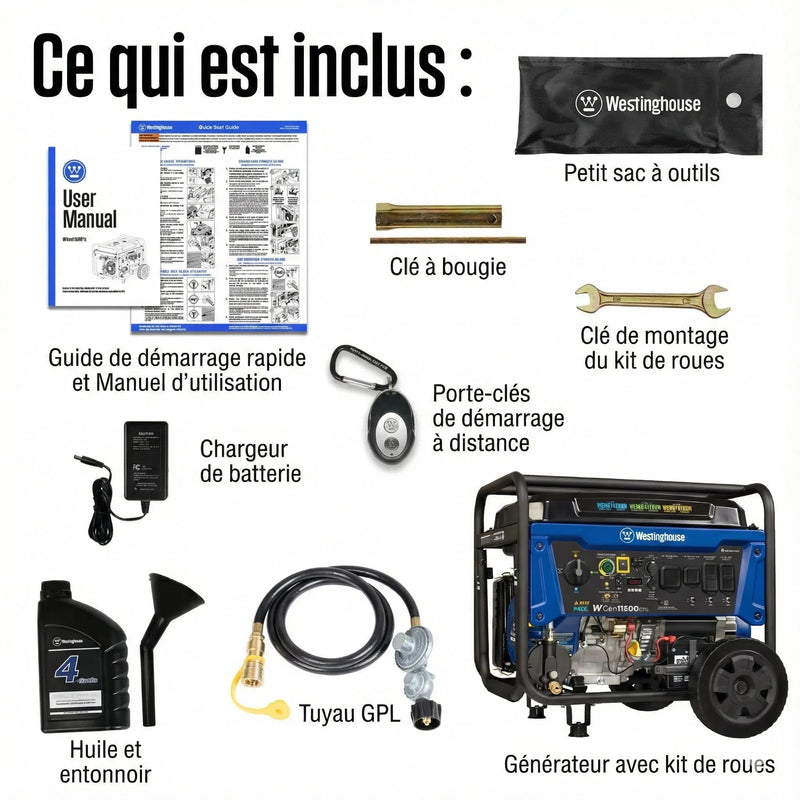 Chargez l'image dans la visionneuse de la galerie, Westinghouse WGen11500TFc - Génératrice tri - carburant avec capteur de CO - Genexpert
