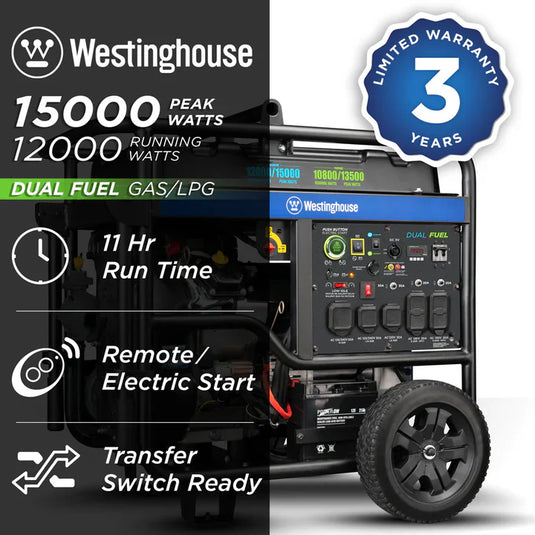 Westinghouse WGen12000DFc - Génératrice à onduleur bicarburant avec capteur de CO²
